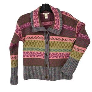 Sundance Fair Isle Cardigan Sweater Womens Small Cottagecore Prairie